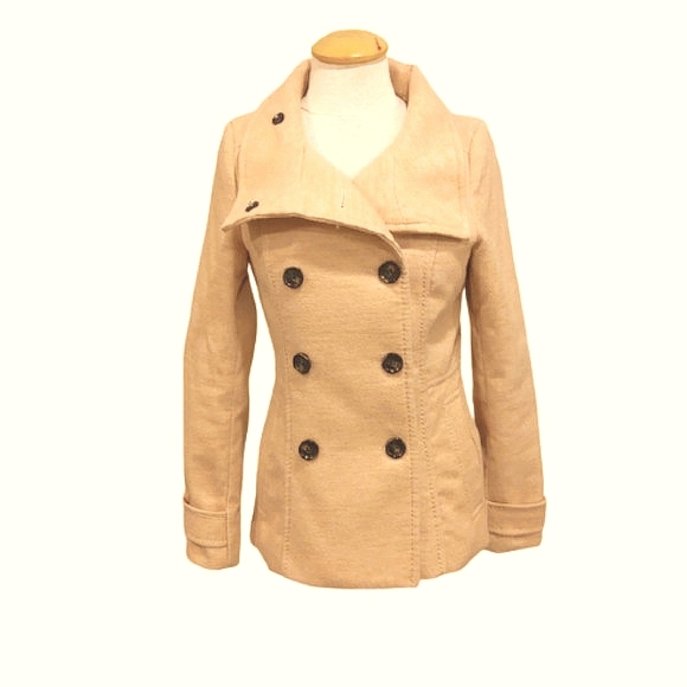 H&M Double Breasted Blush Vegan Pea Coat- Sz. 4